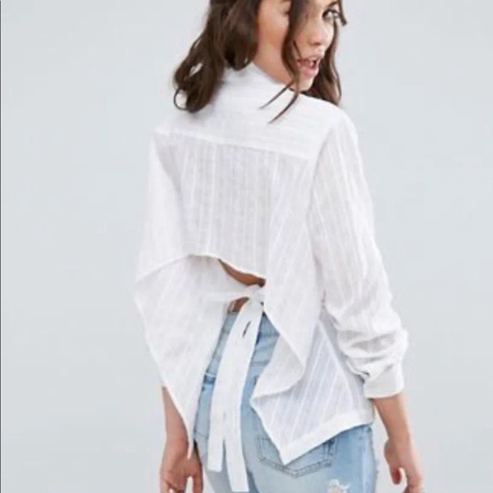 ASOS open tie-back blouse